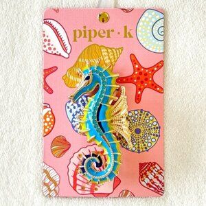 Blue & Lime Green Seahorse Hair Claw Clip